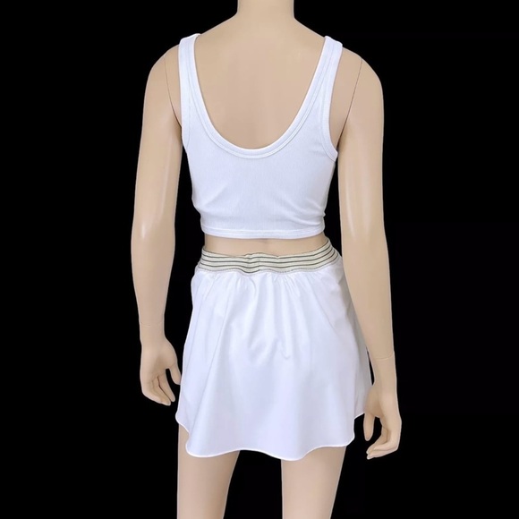 Offline by Aerie White Ribbed Tank Tennis Skort Dress, Size Large (v) - Picture 3 of 9